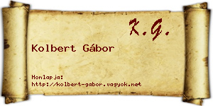 Kolbert Gábor névjegykártya
