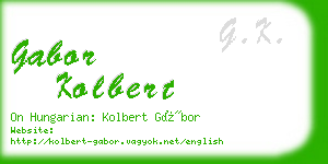 gabor kolbert business card